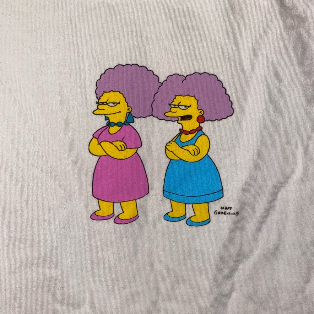 Simpsons Patty and Selma White Crop Top - Picture 2 of 4
